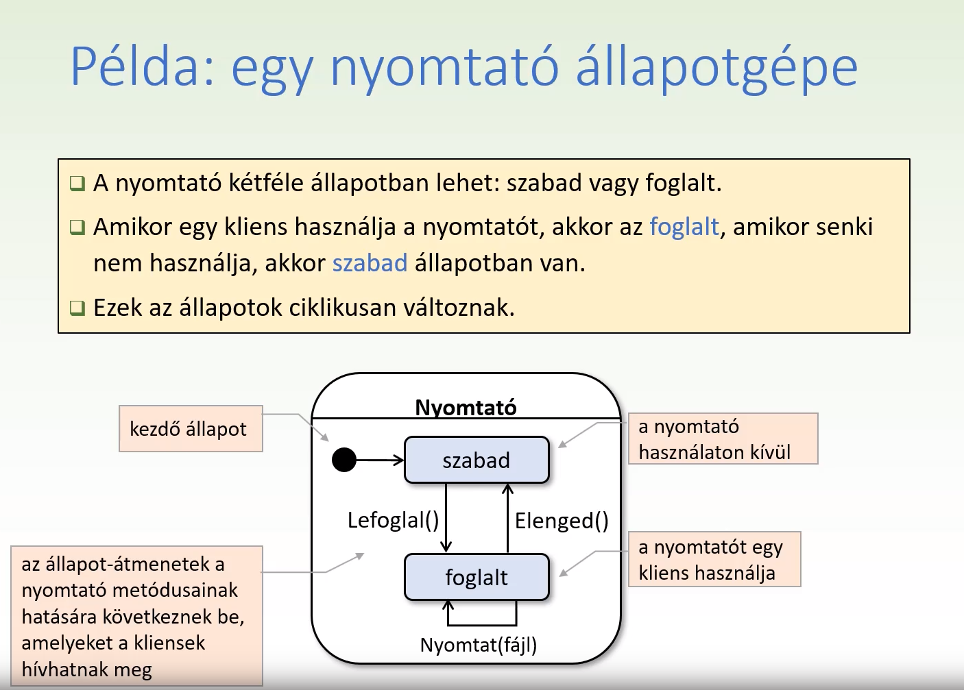 Állapotgép - Példa