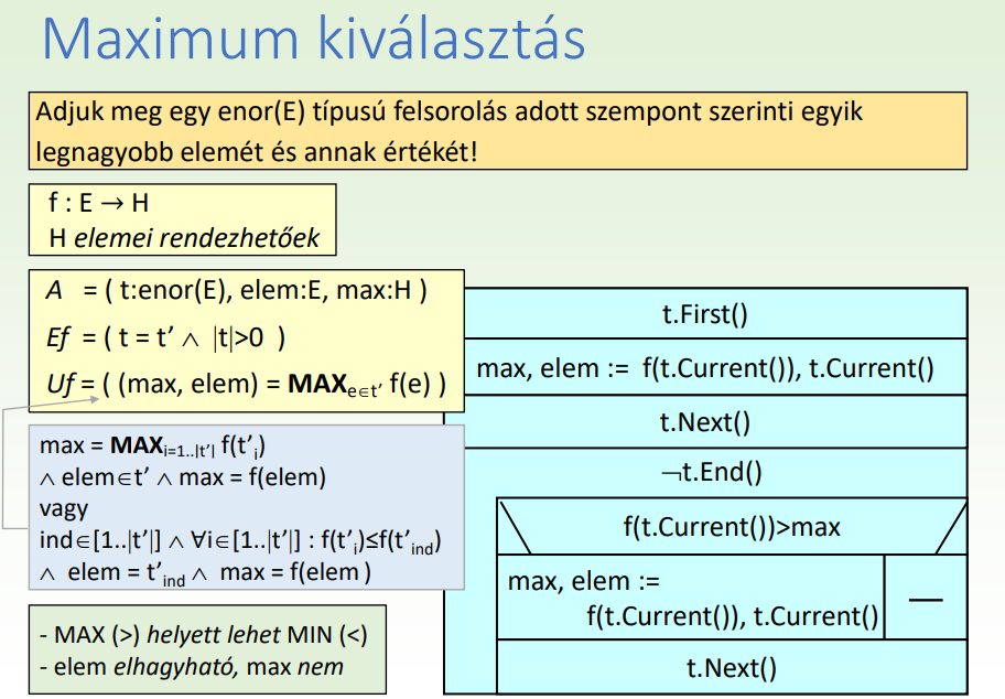 Maximum kiválasztás általánosítása