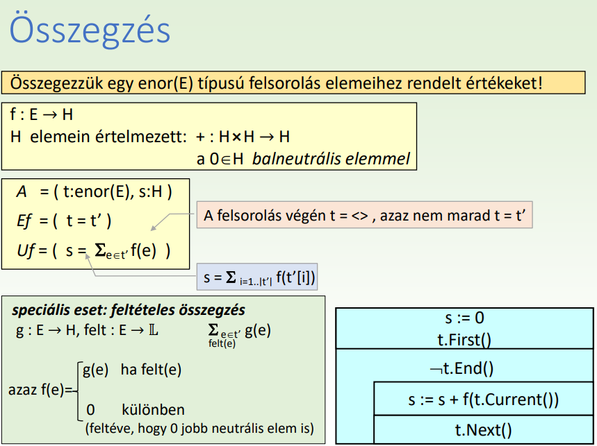 Összegzés általánosítása